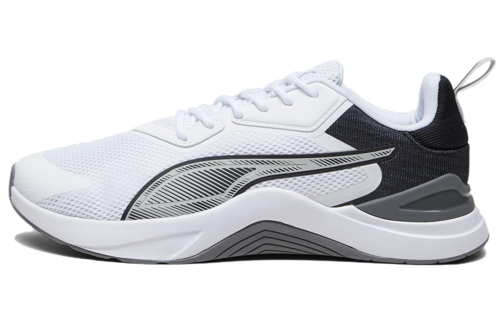 PUMA Infusion Sports Cushioning Low top Running Shoes Unisex White Black Gray 377893-11 38