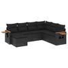 VidaXL Salon de Jardin avec Coussins 7 pcs, Canapés de Terrasse, Ensemble de Meubles de Patio, Mobilier d'Extérieur, Noir 3227042