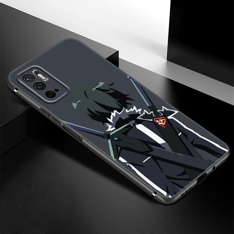 Anime Kirito ve Asuna telefon kılıfı Xiaomi Redmi için not 7 8 8T 9 9S 10 10S 10T 11 11S 4G 11E 11T Pro 5G yumuşak TPU siyah kapak