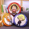 New One Piece Circular Pillow Anime Peripheral Luffy Chopper Double-Sided Printing Nap Cushion Pillow Room Sofa Decoration Gift