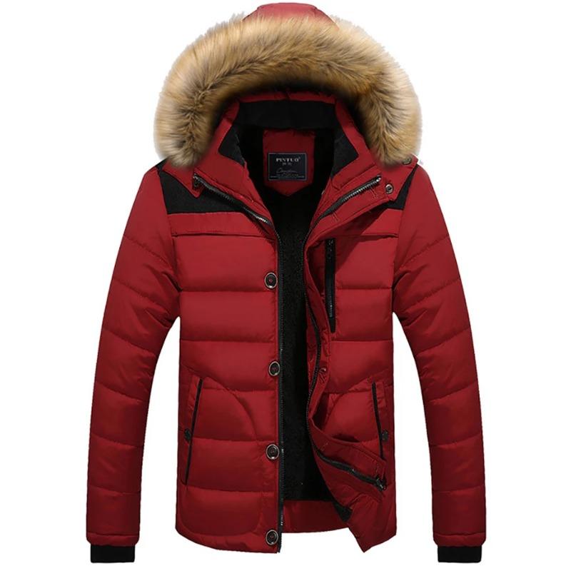 2025 Winter New Popular Men's Padded Jacket Thickened Padded Jacket Korean Version Hooded Collar Padded Jacket Men