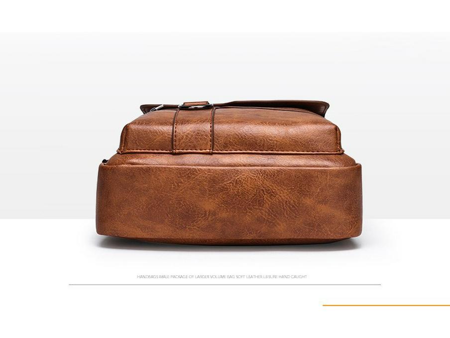Men's PU Leather Vertical Crossbody Shoulder Bag - Business Casual Handbag and Travel Backpack