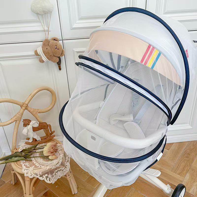 Universal Full-Cover Baby Stroller Mosquito Net - Enlarged, Dense, Anti-UV Protection for High View Strollers