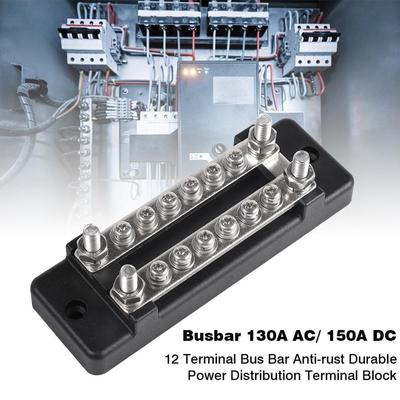 Marine-Sammelschiene 12 V-48 V, Batterie-Sammelschiene 150 A Stromverteilungsklemmenblock mit Abdeckung für Auto, Boot, Marine