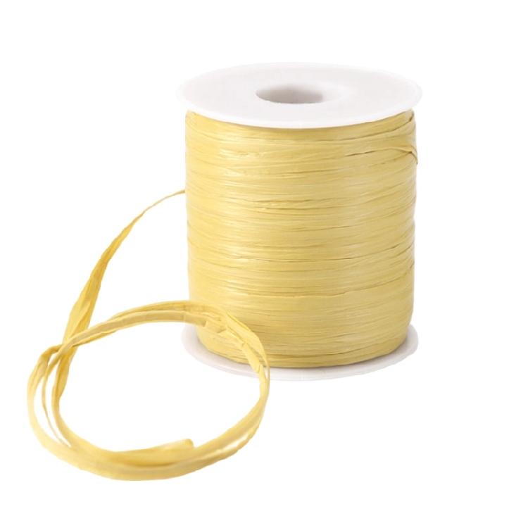 Flat Fiber Craft Cord for Crochet Weaving and Bag Making, Cotton Straw Ribbon Weaving Rope for Handmade Daily Work Use