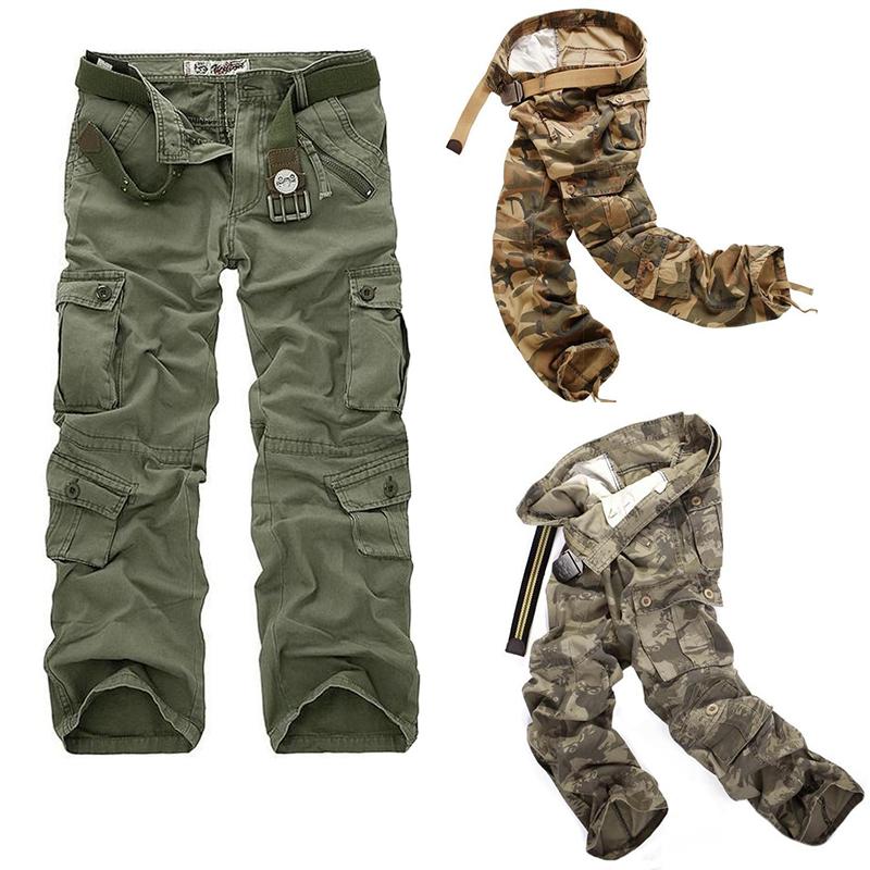 

Чоловічі штани-карго Штани стандартного крою, багатокишенькові бавовняні похідні штани, спортивні штани для бігу 40 армія зелений колір