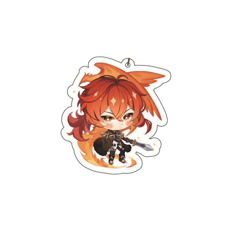 Original Genshin Impact Game Character Cover Acrylic Cute Keychain Charm For Fans