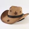 Popular Western Cowboy Straw Hat Men's and Women's Fashion Shade Straw Hat Classic Outdoor Western Cowboy Hat