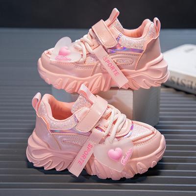 Children's Sports Shoes Girls' Dad Shoes, Spring Korean Version Casual Shoes Versatile Soft Soled Girls' Running Shoes