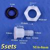 5 Sets M5-M16 Thread To 3-12Mm Aquarium Water Tank Inlet Outlet Joint Irrigation Hose Connectors Pp Straight Bulkhead Connector