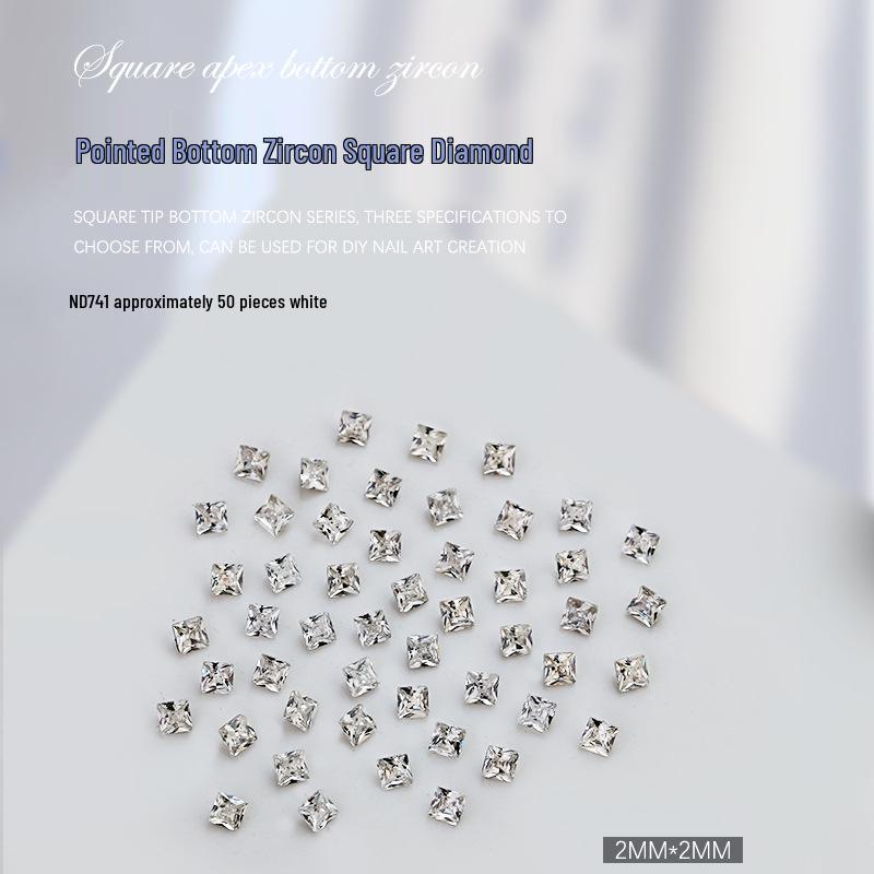 

5A Циркон Квадратные Стразы Украшения для Нейл-арта, 50 шт.