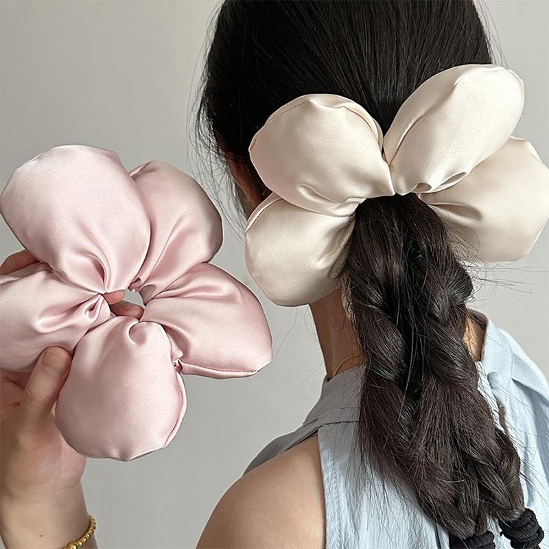 Chouchou à fleurs exagérées, style coréen, accessoire tendance pour cheveux de vacances, pour femmes et filles