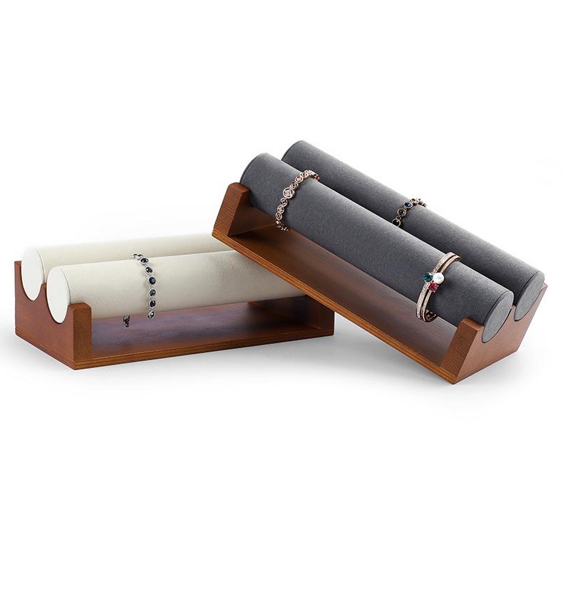 Digu Solid Wood Jewelry Display Stand: Removable Tiered Bangle & Bracelet Storage Rack