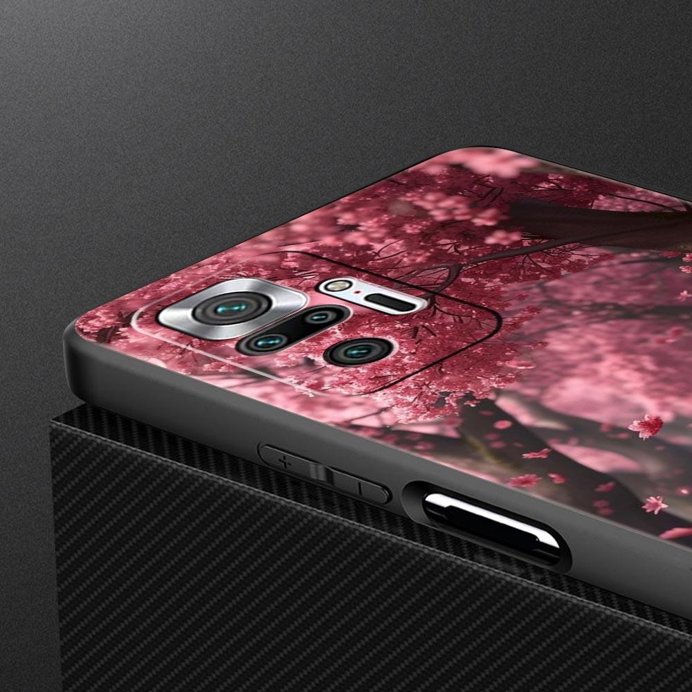 Pink Spring Cherry Blossoms Phone Case For Xiaomi Redmi Note 14 13 5G 10 11 12 Pro Plus 4G 14C 13C 12C 10C Black Cover