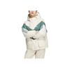 adidas Originals Trefoil Color Block Down Jacket With Hood And Brand Logo Print Women Outerwear White Green HS9518
