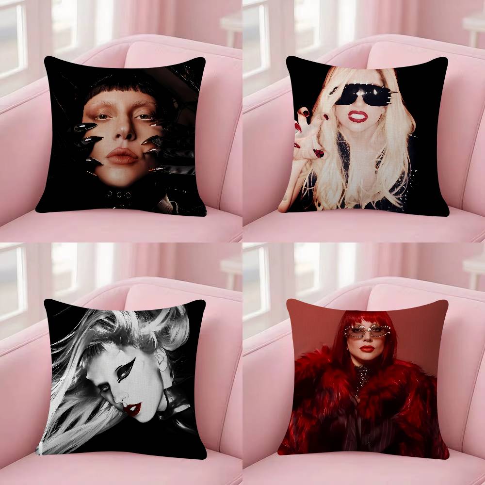 Singer Llady Ggagaes Pillow Case For Sofa Decor Car Office Room Printing Cushion Cover Decorations And Protector