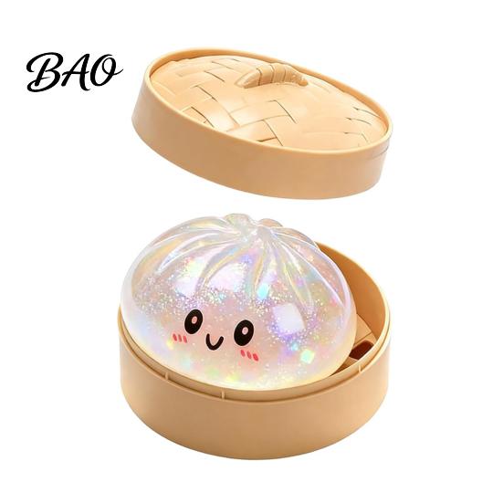 Glitzer-Quetschspielzeug Dampfbrötchen-Spielzeug, Niedliche Knödel-Stressabbau-Ball, Angstlösende Langsam aufsteigende Dekompression für den Schreibtisch, Kawaii Fidget-Geschenk zum Quetschen
