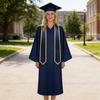 Академічний випускний комплект: мантія, шапочка, китиця. Поліестер. М'яка, дихаюча. V-подібний виріз, довгий рукав. Форма для шкільної церемонії, фотографії з дипломом, випускної вечірки.