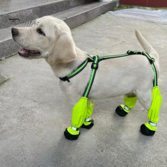 Dog Paw Socks Suspender Booties Anti-Slip Protector Waterproof Boot Leggings Protectors Adjustable Shoes for Winter Snow Rain Hiking Pet Foot