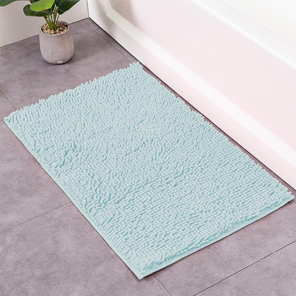

Bathroom Chenille Rug Mat Dogs Doormats Absorbent Non Slip Bath Mats Shower 40x60cm светло-синий