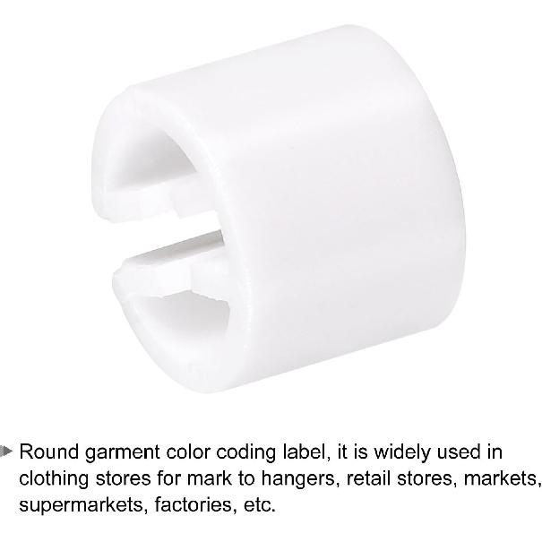 MECCANIXITY Clothes Hanger Marker Blank Fit 3.5mm Rod for Garment Color Coding White Count 100
