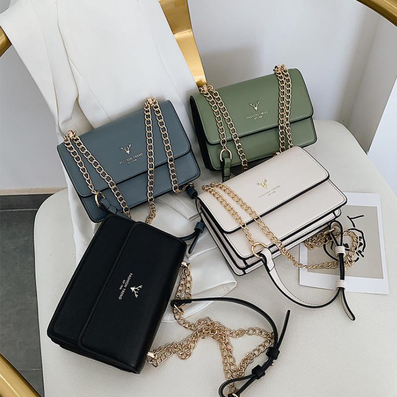 Crossbody Bags For Women Chain Flap Small Square Bag Fashion PU Leather Shoulder Messenger Bags Luxury Designer Women Handbags