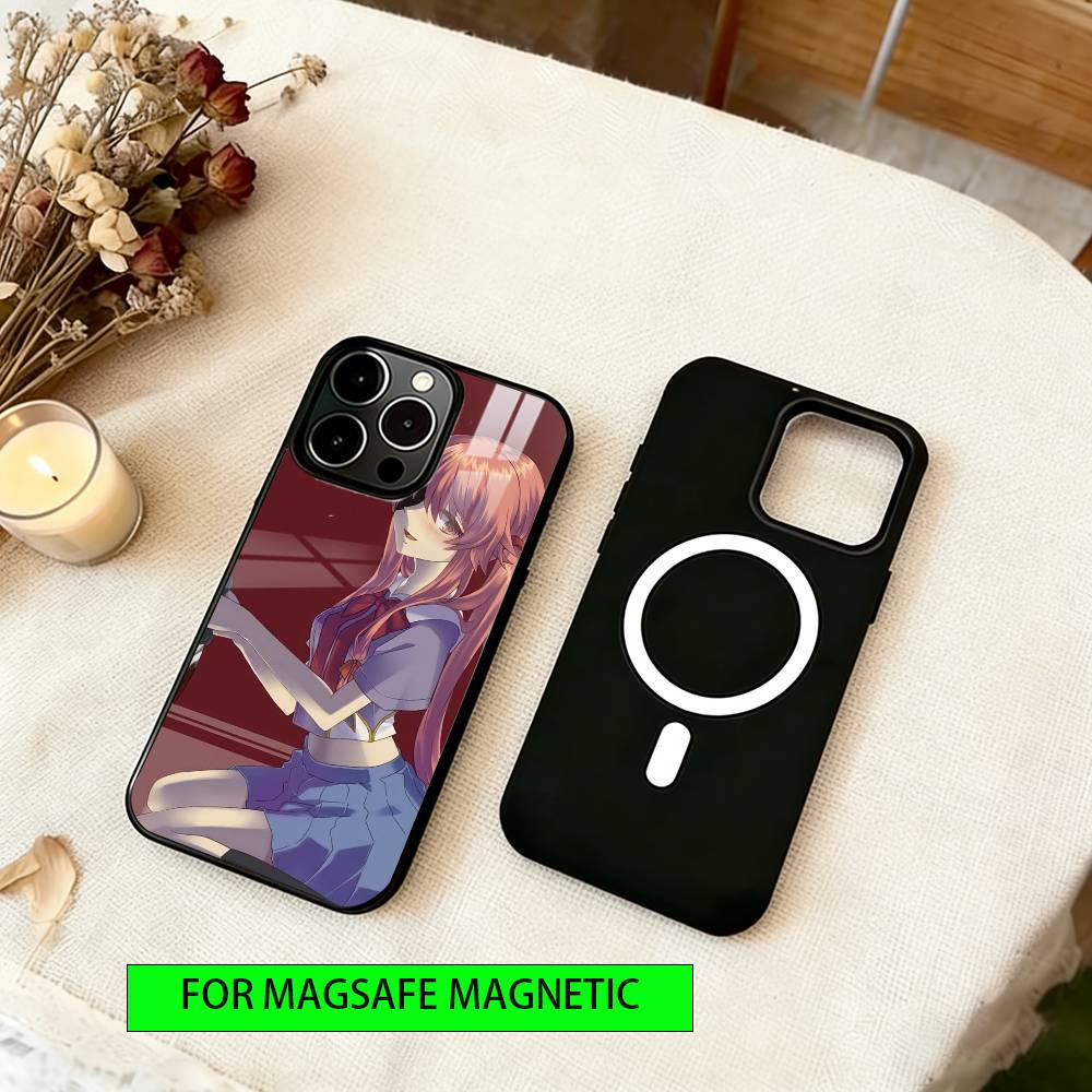 Future Diary Gasai Yuno Phone Case For iPhone17,16,15,14,13,12,11 Plus,Pro Magnetic For Magsafe Wireless Charging