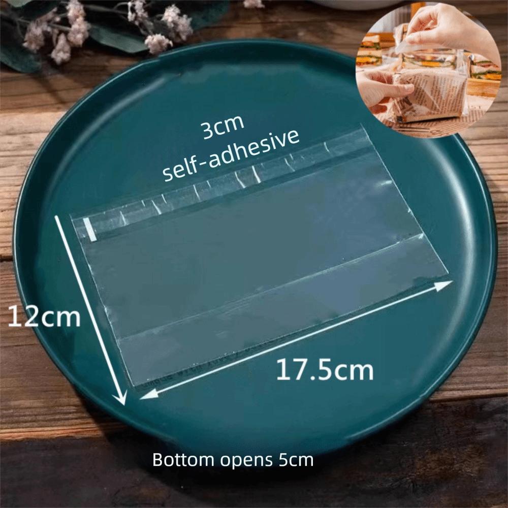 100PCS Transparent Sandwich Packaging Bag Plastic Baking Bag Hamburger Packing Bag  Party Supplies