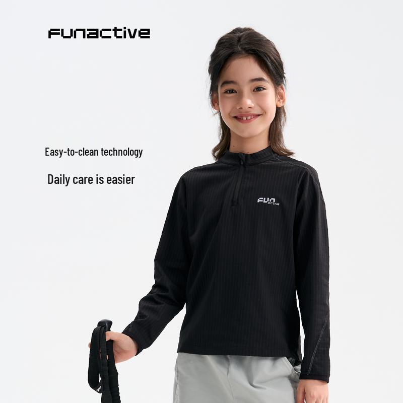 FUN ACTIVE Boys' Moisture-Wicking Long-Sleeve Sports T-Shirt