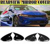 For KIA K5 Optima   Car Rearview Side Mirror Cover Wing Cap Exterior Door Housing Shell Trim Sticker ABS Carbon Fiber