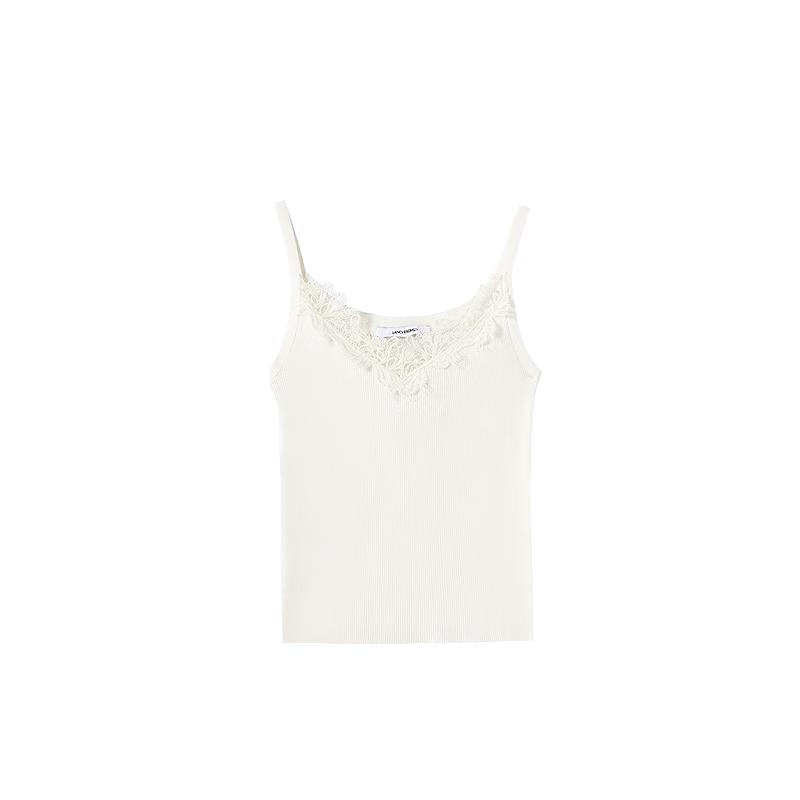 Lace Patchwork V-Neck Camisole Top M