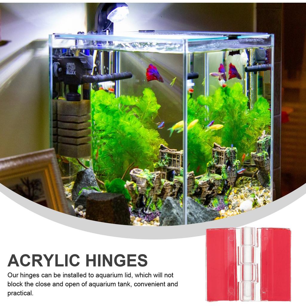 4Pcs Clear Acrylic Self Adhesive Hinges Flexible Replacement for Small Box Cabinet Drawer Door Furniture Small Hinges