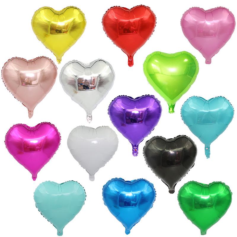 18-inch Heart-shaped Love Aluminum Film Balloons for Wedding and Party Decorations