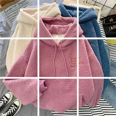 2021 Autumn/Winter Women's Korean-Style Loose Lamb Fleece Sweatshirt – Trendy, Thick, and Cozy