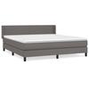 VidaXL Lit à sommier tapissier avec matelas Gris 160x200 cm Similicuir - Modèle 3130671