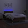 Box Spring Bed with Mattress & LED Dark Brown 120x190 cm Fabric