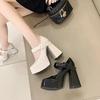 Fashion 2025 Fashion Women's Mary Jane High Heels Platform Buckle Strap Super High Chunky Heels Pumps Shallow Hot Sale Party & Dress