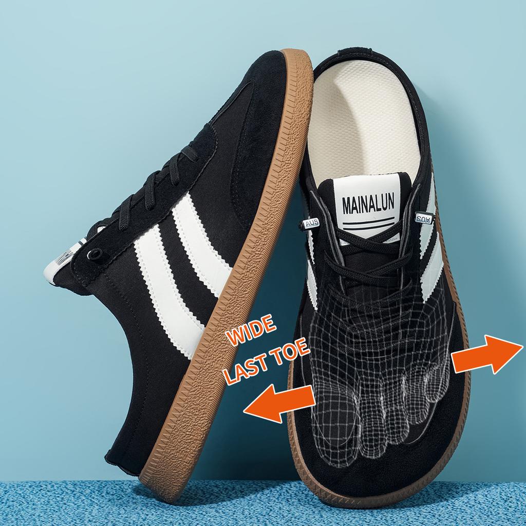 Popular large-size men's shoes, fattened wide last slippers, round head lace-up casual big head slippers
