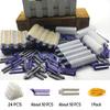 24Pcs Hair Root Perm Rods Bars Curlers With Clips & Rubber Bands Salon Nylon Hook & Loop Hair Rollers Set Hair Styling Tools