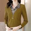 Women S Fashion Fake Two Piece Long Sleeve T Shirt For Mom Casual Base Layer