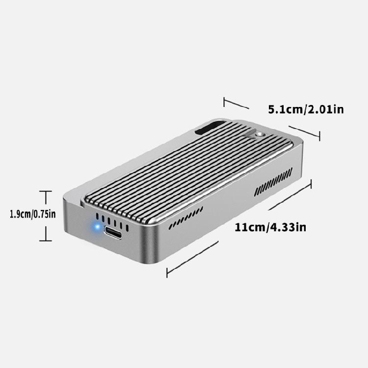 USB4.0.0 40Gbps Aluminum Enclosure Case M.2 NVMe Drive Fast Transfer Speed Fan Replacement for 2242 2260 2280