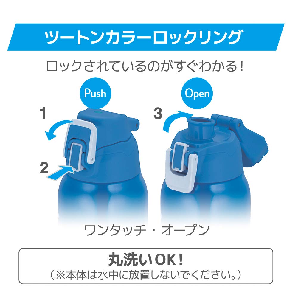 Sticla de apă termos Sticlă sport izolată în vid 1L Albastru Argintiu Doar depozitare la rece BLSL FHT-1001F