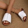 Woman Summer Flat Slippers Casual Round Toe Versatile Shoes for Women Indoor Home Wear Slides Roman Style Solid Soft Sole Slides