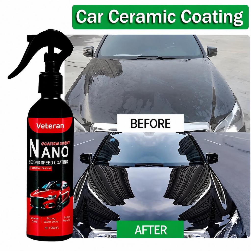Nano Car Paint Coating Spray – Instant Glazing & Renovation, Hydrophobic, Silicone-Free, Works on All Paint Colors, 250ml