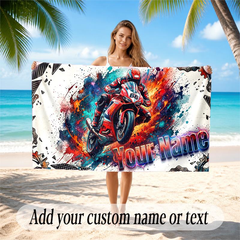 Other Similar Designs Theme Quick Dry Beach Towel Custom Name Text Print Large Sand Resistant Towel Beach Vacation