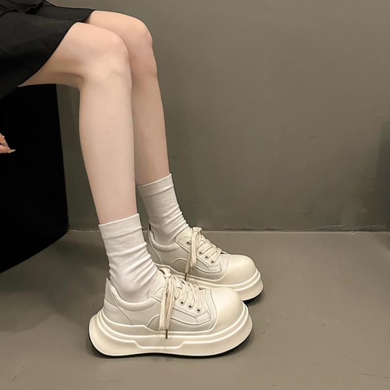 Fashionable Low-top Flat-soled Cross-strap New Casual Sports Shoes Spring/Autumn Thick-soled Comfortable Vulcanized Shoes
