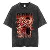 Anime Baki The Grappler Washed Tshirt Hanma Yujiro Gym Short Sleeve Tshirts Men Oversized Cotton Casual Tee Shirts Streetwear