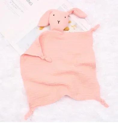 19161225 Gentle Cotton Muslin Infant Bibs Stuffed Rabbit Doll Newborn Appease Towels Security Blanket Infant Sleeping Cuddling Towels