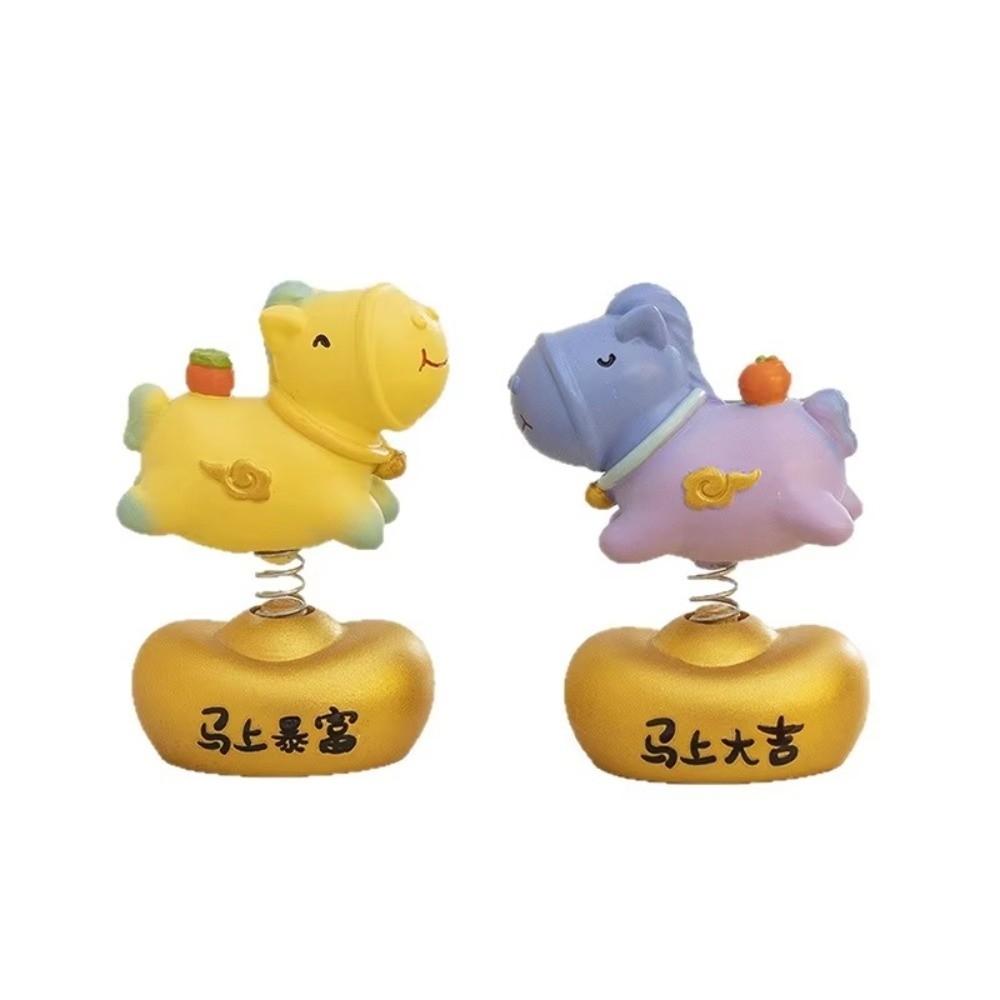 Pony Shape Horse Statue Cartoon New Year Desktop Ornament Zodiac Pony Ornaments  Home Decoration
