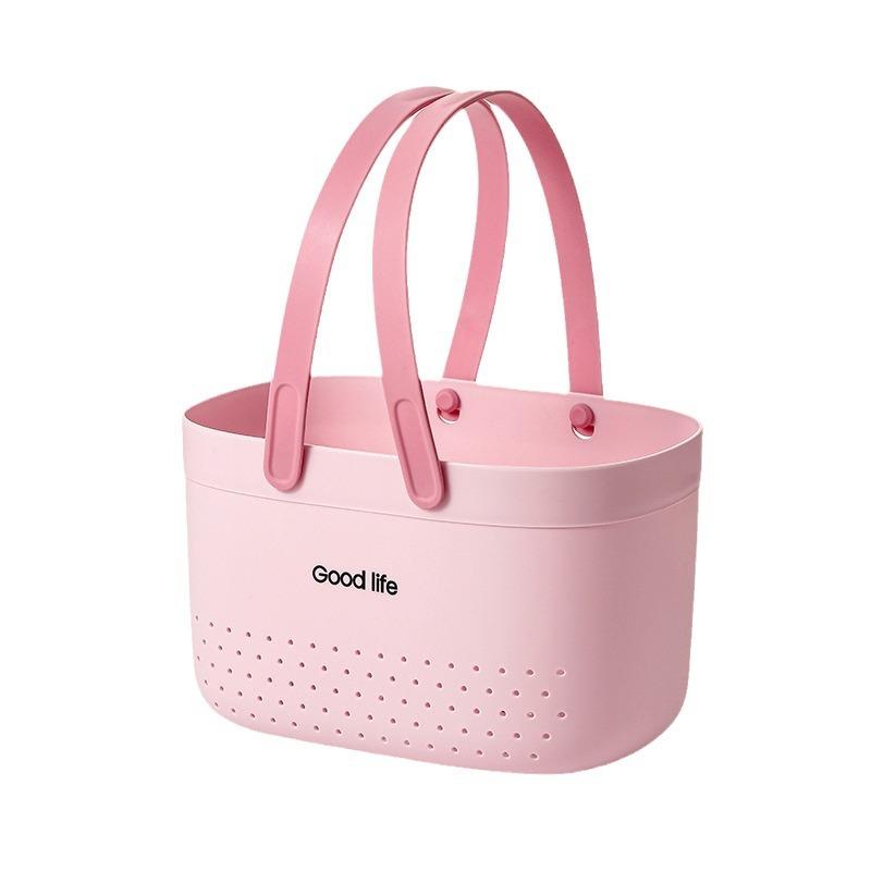 Cream Wind Portable Wash Basket Household Toilet Bathroom Toiletries Storage Basket Student Dormitory Bath Basket